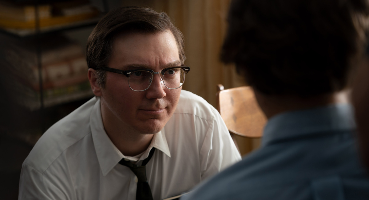 (left to right) Burt Fabelman (Paul Dano) and Sammy Fabelman (Gabriel LaBelle, back to camera) in 'The Fablemans,' co-written, produced and directed by Steven Spielberg.