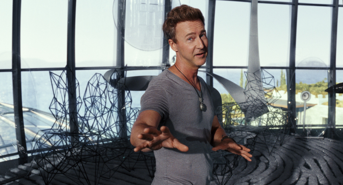 Edward Norton as Miles in 'Glass Onion: A Knives Out Mystery.'