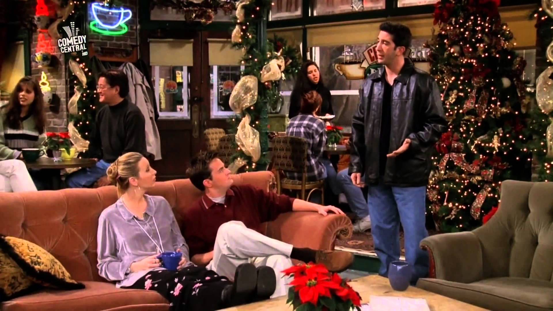 Ross at Central Perk talking to Phoebe and Chandler
