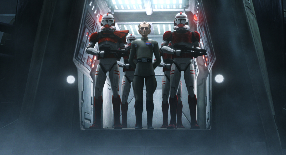 Admiral Tarkin in a scene from 'Star Wars: The Bad Batch,' exclusively on Disney+.