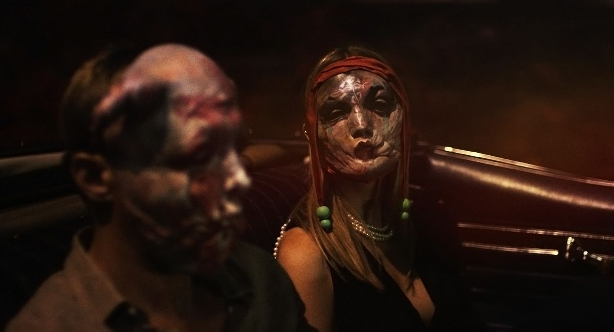 Alexander Skarsgård, Mia Goth, and Cleopatra Coleman star in director Brandon Cronenberg's 'Infinity Pool.'
