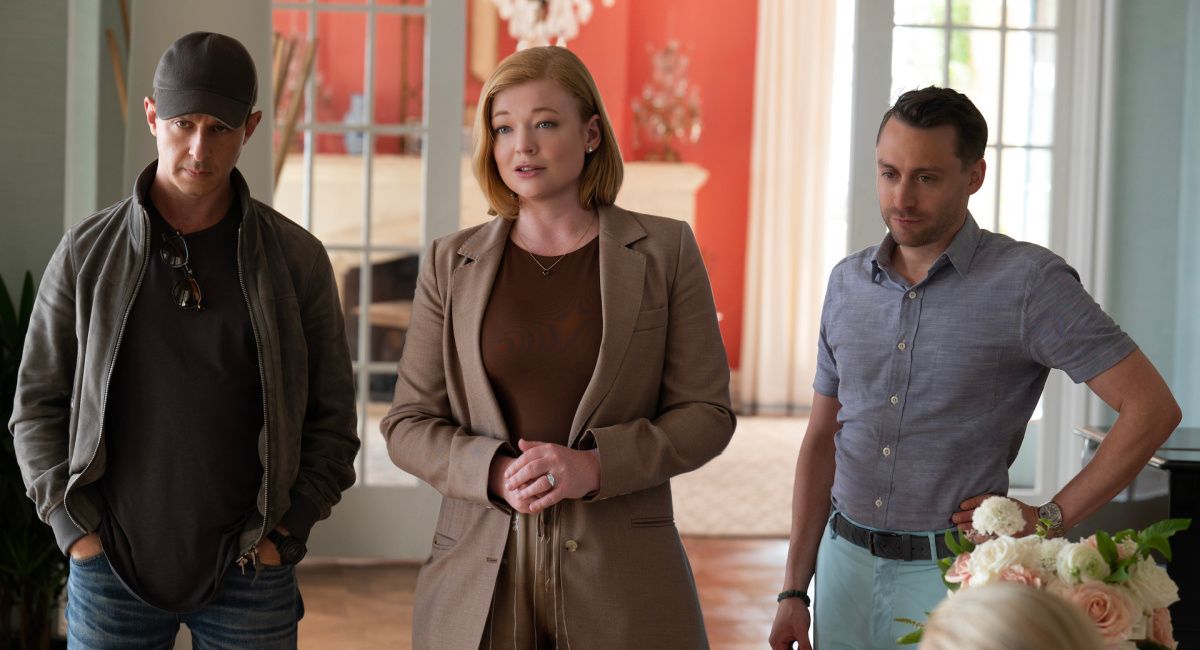 Jeremy Strong, Sarah Snook e Kieran Culkin na 4ª temporada de 'Success' da HBO.