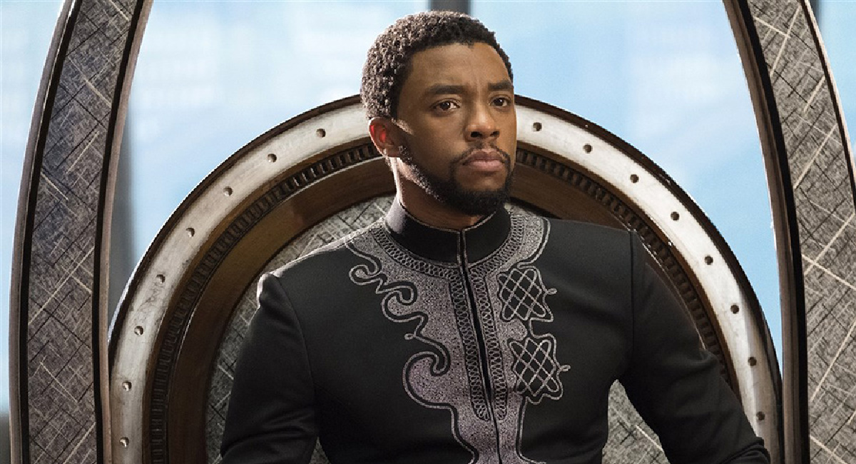 Chadwick Boseman como T'Challa / Black Panther en Black Panther 2018.