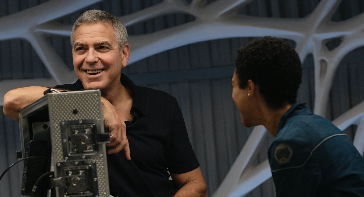George Clooney and Tiffany Boone on the set of Netflix's 'The Midnight Sky.'