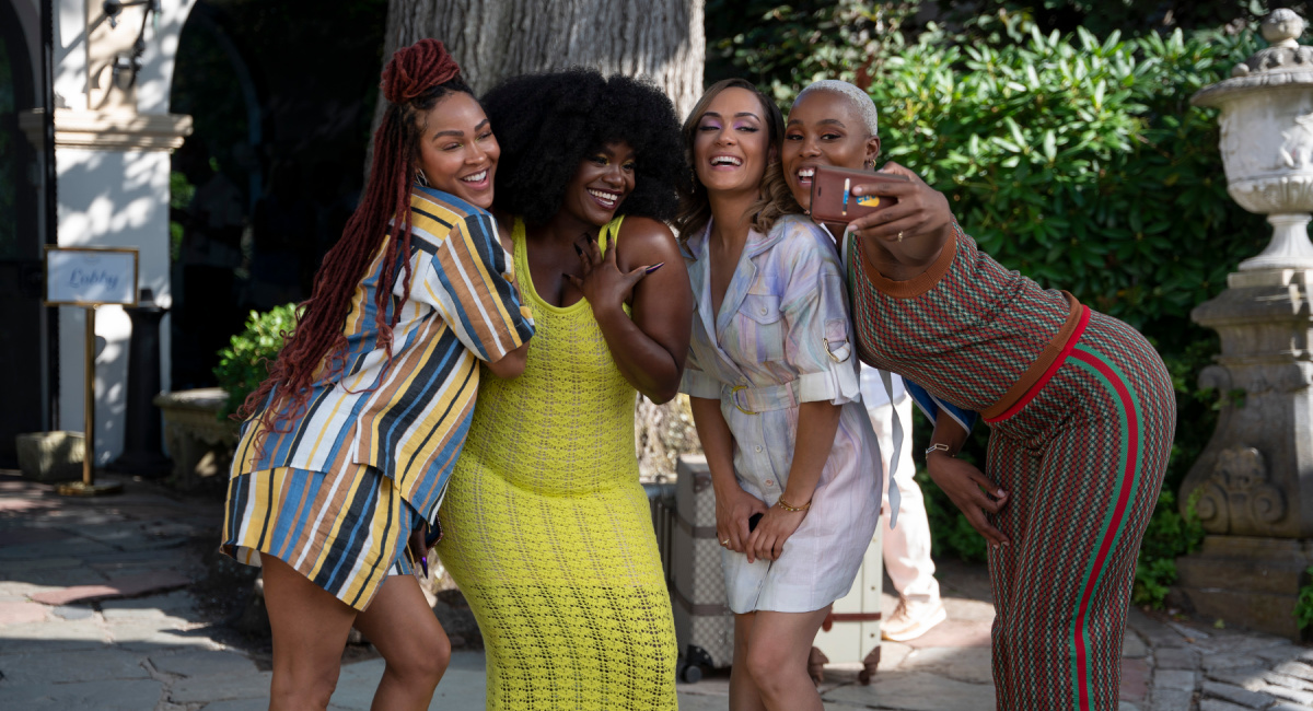 Meagan Good, Shoniqua Shandai, Grace Byers, and Jerrie Johnson in Prime Video's 'Harlem' Season 2.