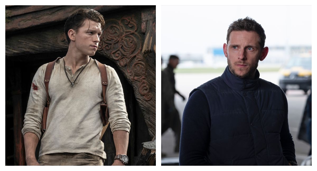 (Left) Tom Holland in 'Uncharted' and (Right) Jamie Bell in 'Without Remorse.'