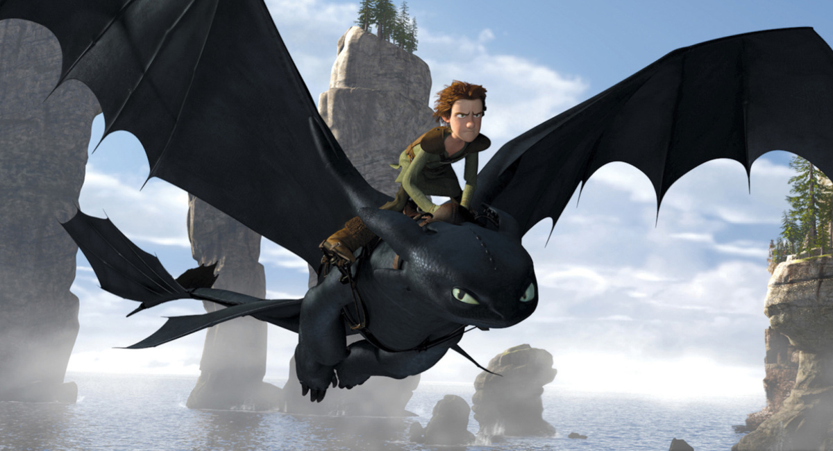 Hiccup and Toothless from 'How to Train Your Dragon.'