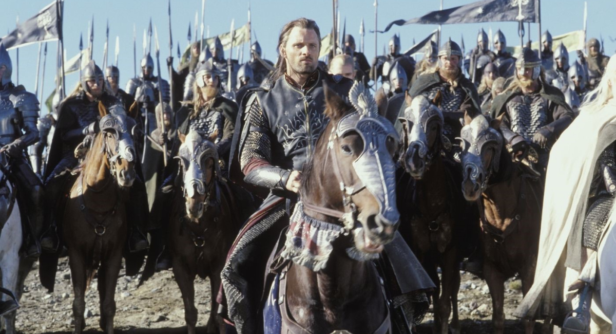 Viggo Mortensen como Aragorn Elisar en El Señor de los Anillos: El Retorno del Rey de Peter Jackson.