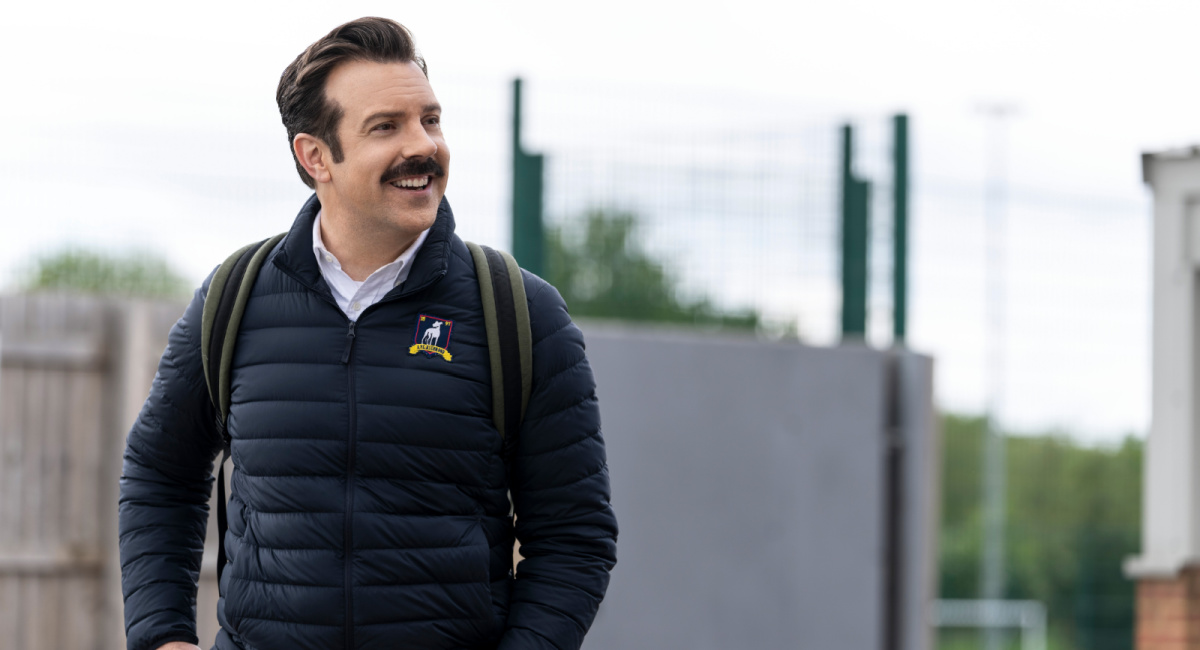 Jason Sudeikis in 'Ted Lasso' season 2, now streaming on Apple TV+.