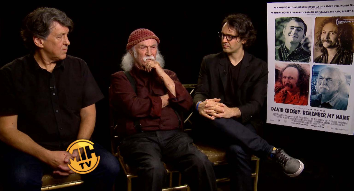 Producer Cameron Crowe, David Crosby and director A. J. Eaton from 'David Crosby: Remember My Name.'