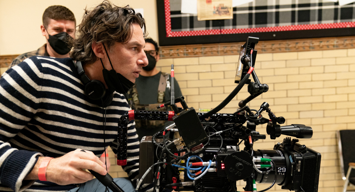 Writer/director Zach Braff on the set of Metro Goldwyn Mayer Pictures' A Good Person.