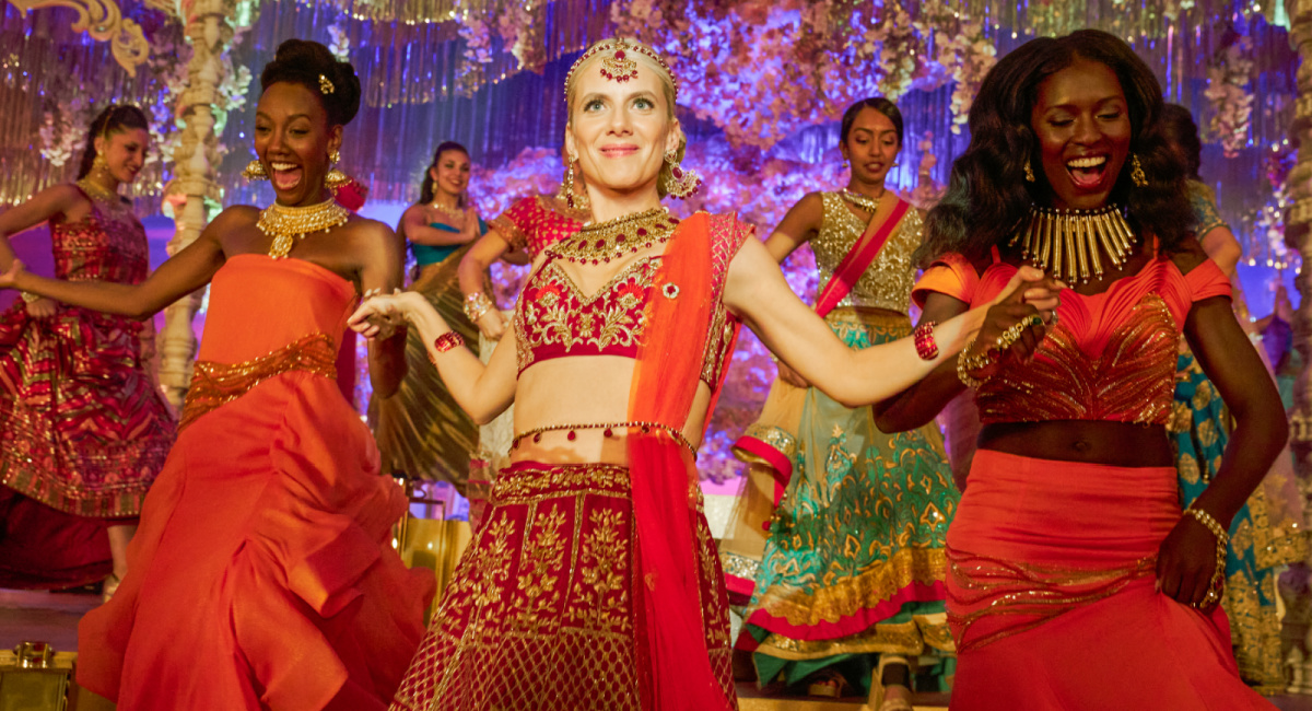 Zurin Villanueva as Imani, Melanie Laurent as Claudette Joubert and Jodie Turner-Smith as Countess 'Murder Mystery 2.'