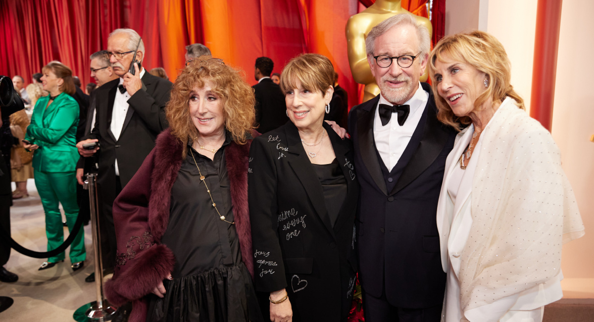 Oscar® nominee Steven Spielberg arrives with guests on the 95th Oscars® red carpet at the Dolby® Theater at Ovation Hollywood on Sunday, March 12, 2023.