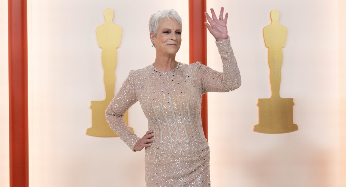 Oscar® nominee Jamie Lee Curtis arrives on the red carpet for the 95th Oscars® at the Dolby® Theater at Ovation Hollywood on Sunday, March 12, 2023.