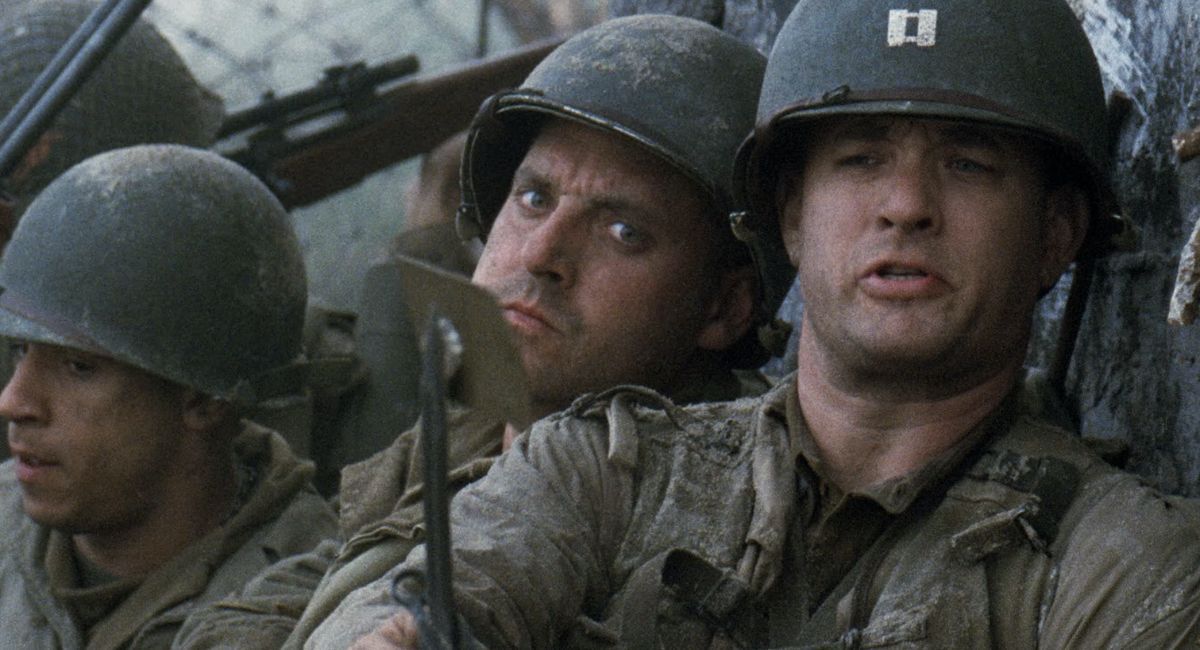 Vin Diesel, Tom Sizemore and Tom Hanks in Steven Spielberg's 'Saving Private Ryan.'