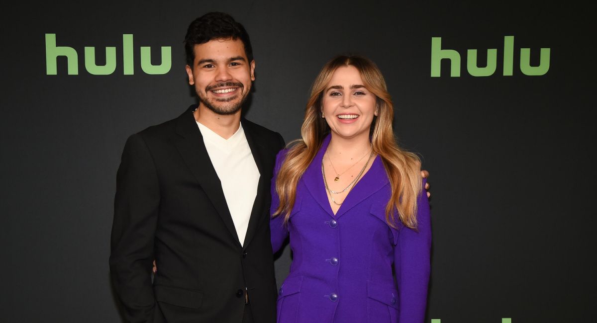 Carlos Valdes and Mae Whitman attend the TCA Press Event for Hulu's 'Up Here' at the Langham Huntington in Pasadena, CA on January 14th, 2023.