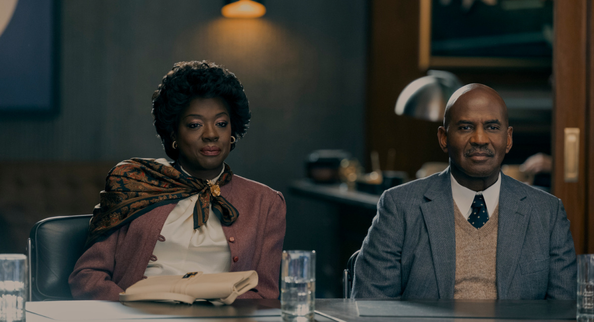 Viola Davis as Deloris Jordan and Julius Tennon as James Jordan in 'Air.'