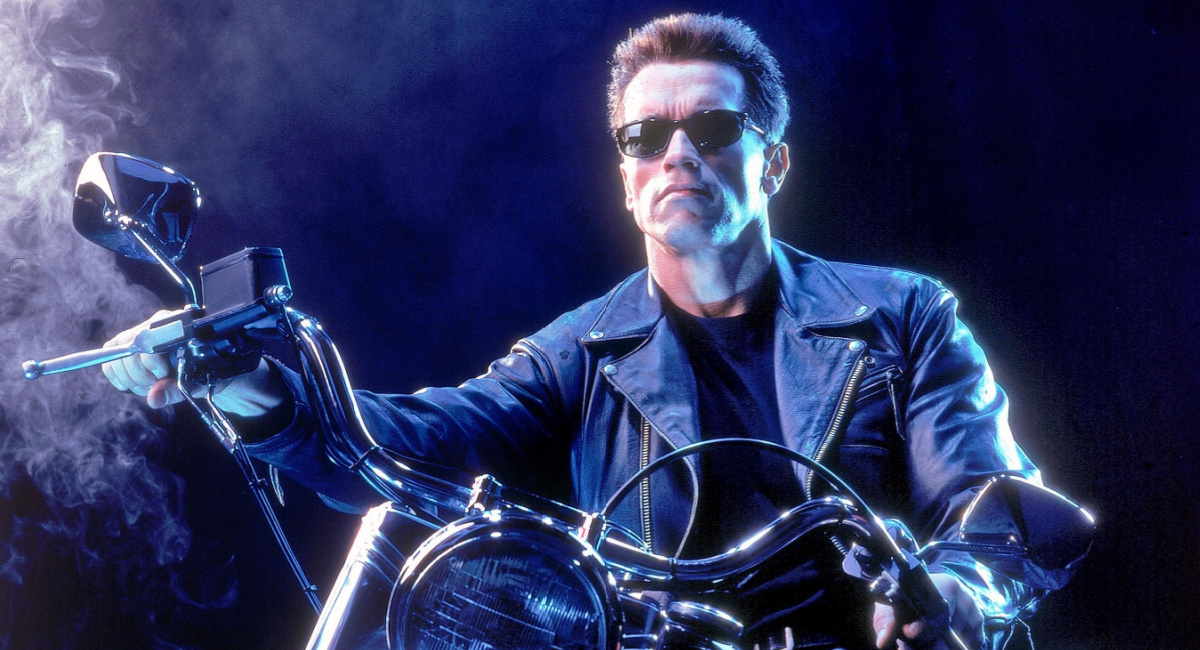 Arnold Schwarzenegger como o Exterminador do Futuro em 'Exterminador do Futuro 2: O Julgamento Final'.