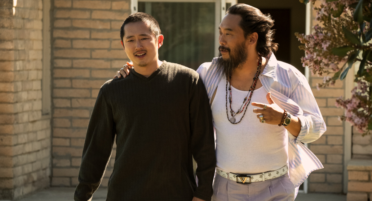 Steven Yeun as Danny, David Choe as Isaac in 'Beef.'
