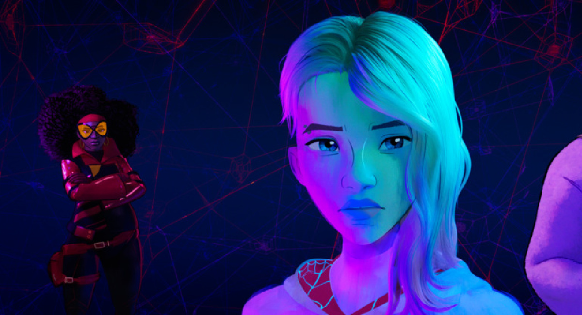 (L to R) Jessica Drew (Issa Rae), and Gwen Stacy (Hailee Steinfeld) in Columbia Pictures and Sony Pictures Animations’ 'Spider-Man: Across the Spider-Verse.'