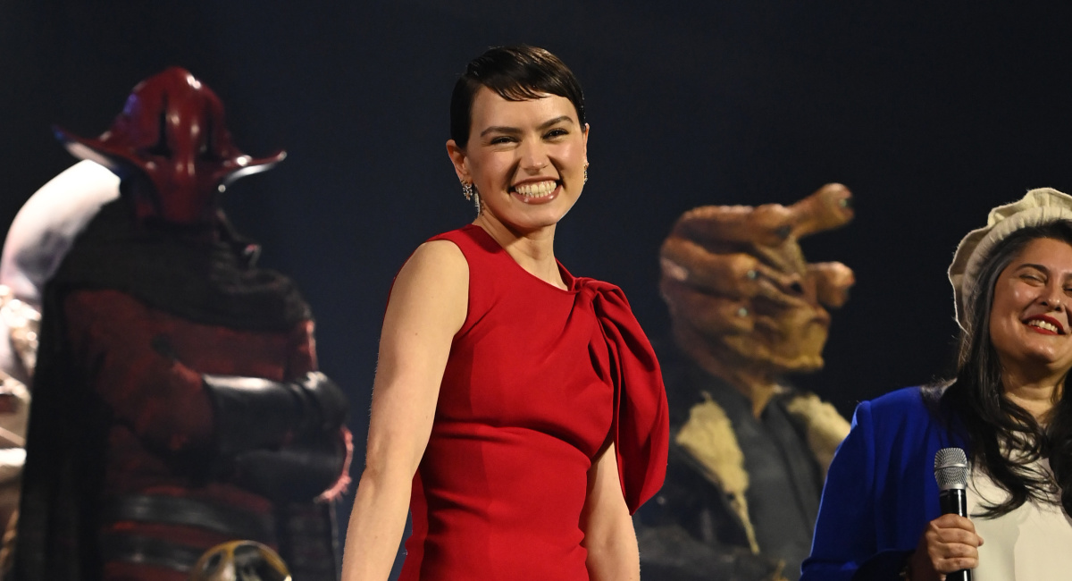 Daisy Ridley and director Sharmeen Obaid-Chinoy at Star Wars Celebration 2023.