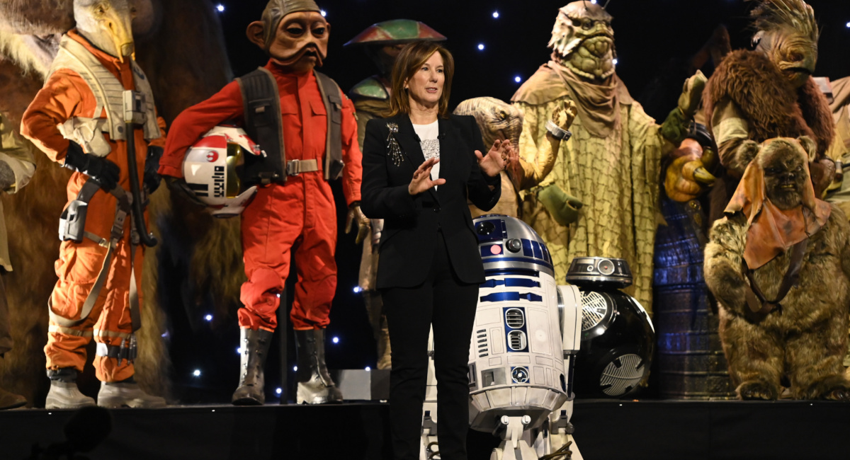 President of Lucasfilm Kathleen Kennedy at Star Wars Celebration 2023.