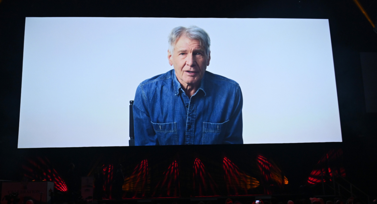 'Indiana Jones and the Dial of Destiny's Harrison Ford via Zoom at Star Wars Celebration 2023.