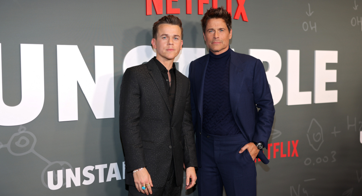 John Owen Lowe and Rob Lowe attend Netflix's 'Unstable' premiere at Netflix Tudum Theater in Los Angeles, CA on March 23, 2023.