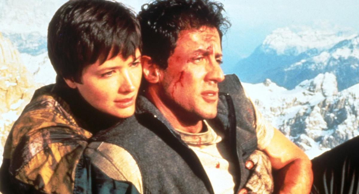 Janine Turner and Sylvester Stallone in 'Cliffhanger.'