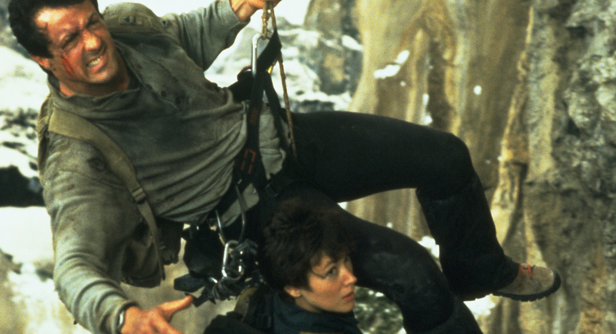 Janine Turner and Sylvester Stallone in 'Cliffhanger.'
