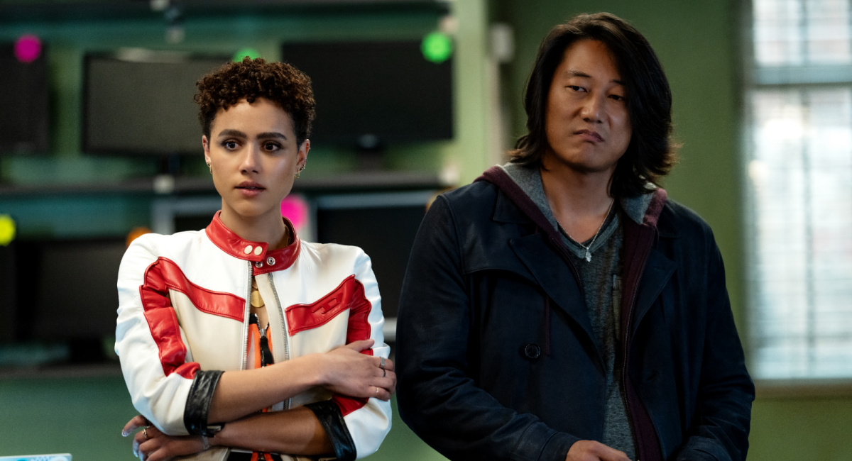 (From left) Ramsey (Nathalie Emmanuel) and Han (Sung Kang) in 'Fast X,' directed by Louis Leterrier.
