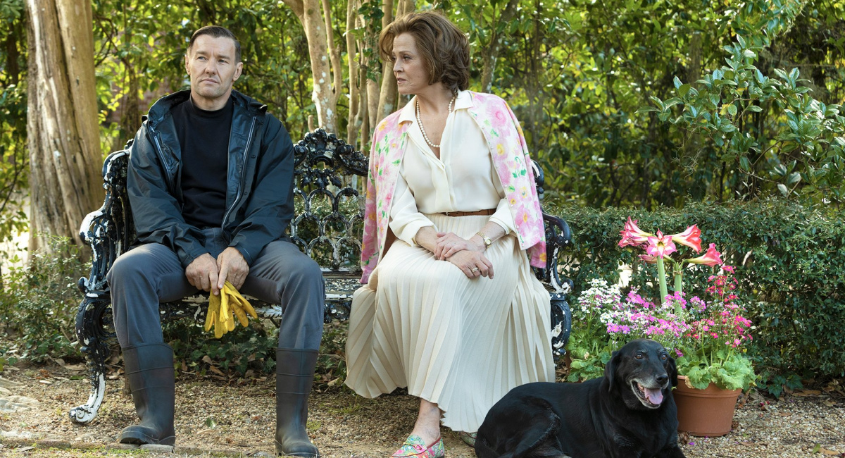 Joel Edgerton and Sigourney Weaver in 'Master Gardener,' a Magnolia Pictures release.