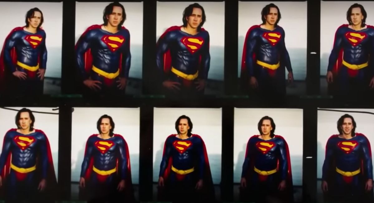 Nicolas Cage as Superman in the documentary 'The Death of "Superman Lives": What Happened?'