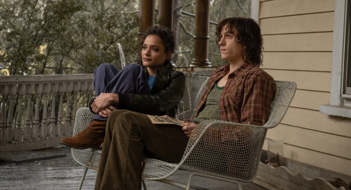 Sasha Lane and Tom Holland in 'The Crowded Room,' premiering June 9, 2023 on Apple TV+.