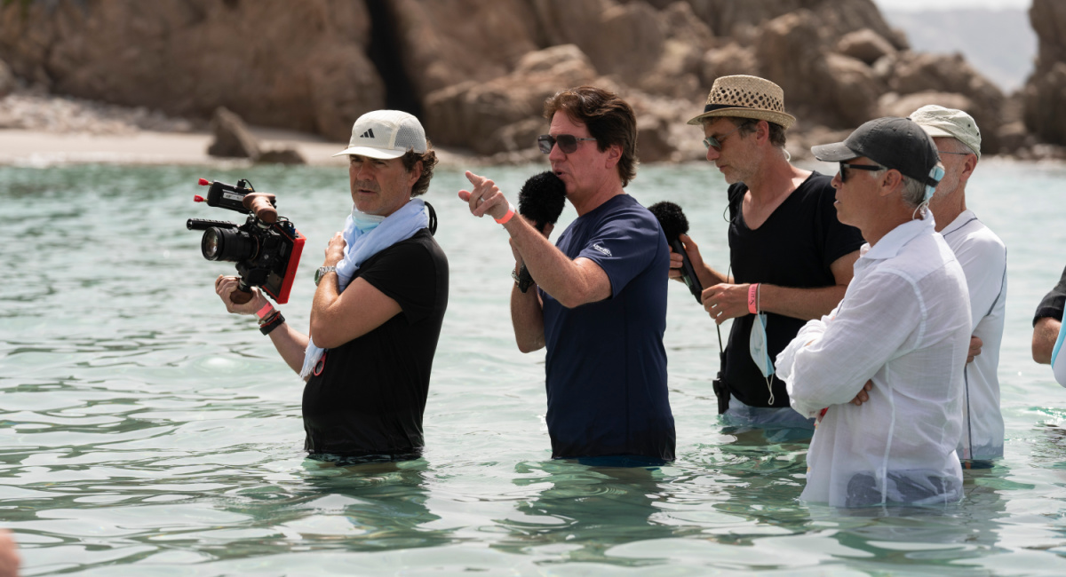 Cinematographer Dion Beebe, Director Rob Marshall, and Producer John DeLuca on the set of Disney's live-action 'The Little Mermaid.'