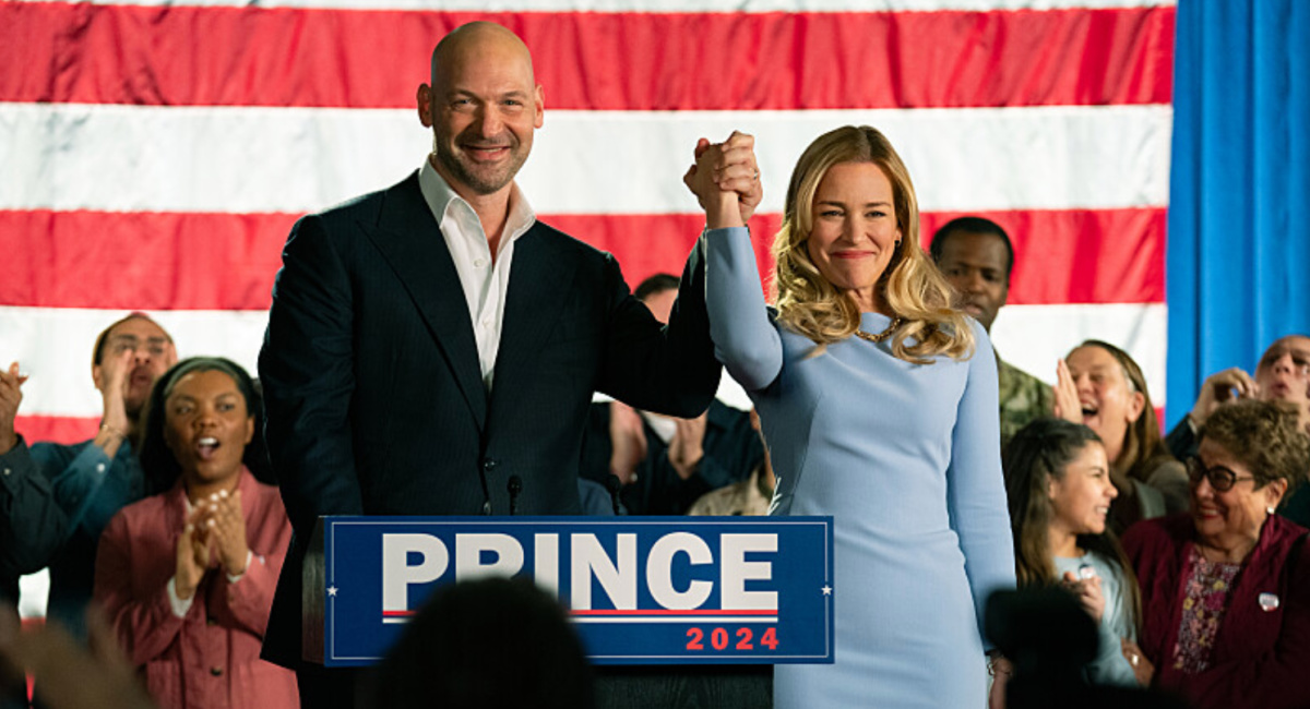 Corey Stoll as Michael "Mike" Prince and Piper Perabo as Andy Salter in 'Billions.'