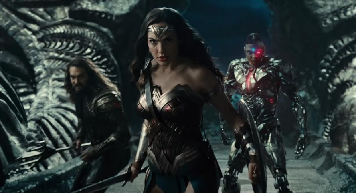 Jason Momoa, Gal Gadot, and Ray Fisher in 'Justice League.'