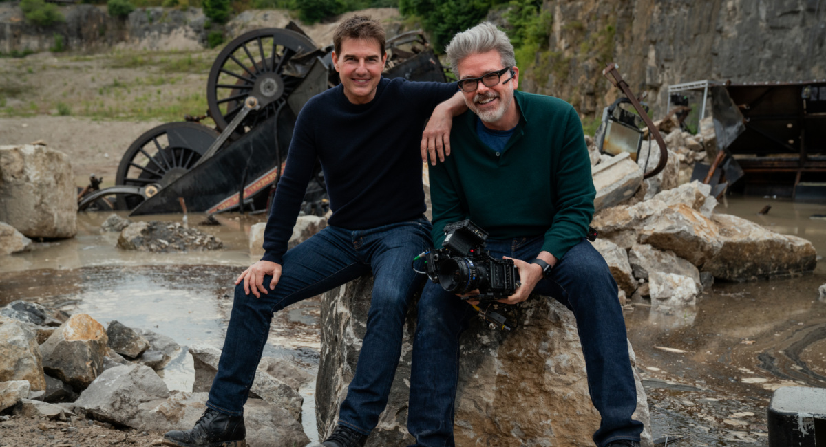 (L to R) Tom Cruise and Christopher McQuarrie on the set of 'Mission: Impossible - Dead Reckoning Part One' from Paramount Pictures and Skydance.
