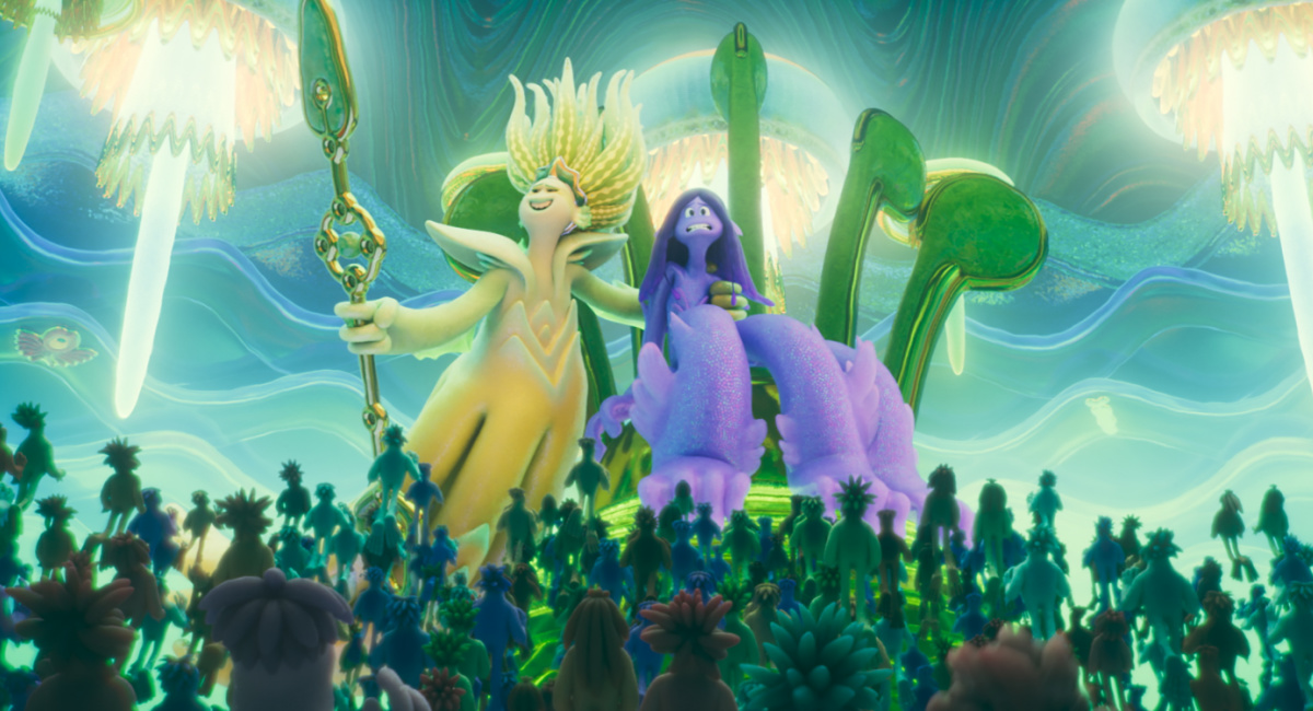 (Da esquerda) Vovó (Jane Fonda) e Ruby Gillman (Lana Condor) em 'Ruby Gillman, Teenage Kraken' da DreamWorks Animation, dirigido por Kirk DeMicco.