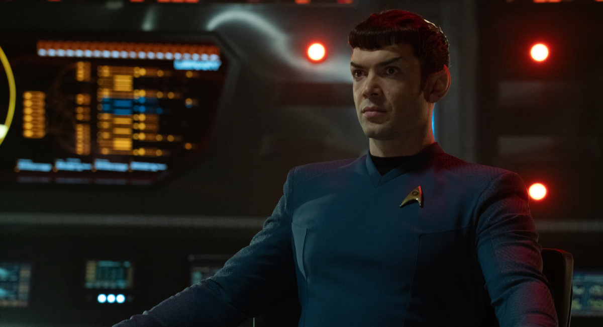 Ethan Peck as Spock in season 2 of 'Star Trek: Strange New Worlds,' streaming on Paramount+, 2023.