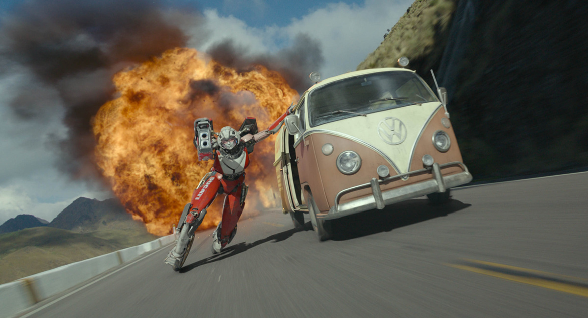 Arcee and Wheeljack in 'Transformers: Rise of the Beasts.'