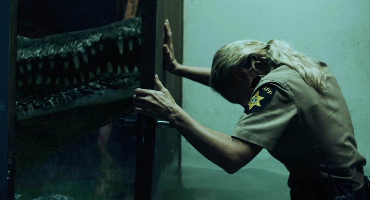 Nicky Whelan as Sheriff Newman in the action thriller, 'The Flood,' a Saban Films release.