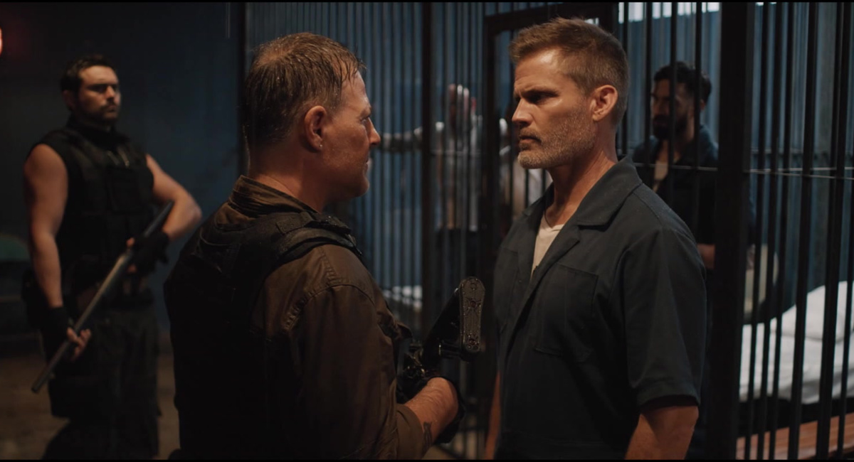 Louis Mandylor as Rafe Calderon and Casper Van Dien as Russell Cody in the action thriller, 'The Flood,' a Saban Films release.