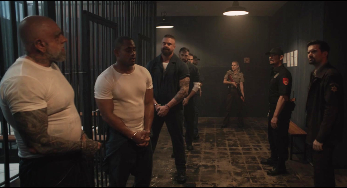 Mike Ferguson as Floyd McGraw, Randall Bacon as Jonathan ‘Jox’ Apone, Bear Williams as Angelo Cooper, Eoin O’Brien as 'Big Jim’ Pruett, Nicky Whelan as Sheriff Newman, Ryan Francis as Jay Stamper, and Alexander Winters as Deputy Whitlock in the action thriller, 'The Flood,' a Saban Films release.