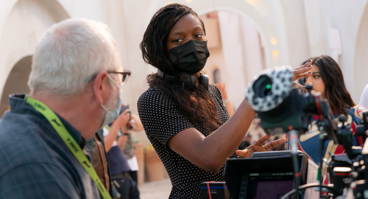 Director Nia DaCosta on the set of Marvel Studios' 'The Marvels.'