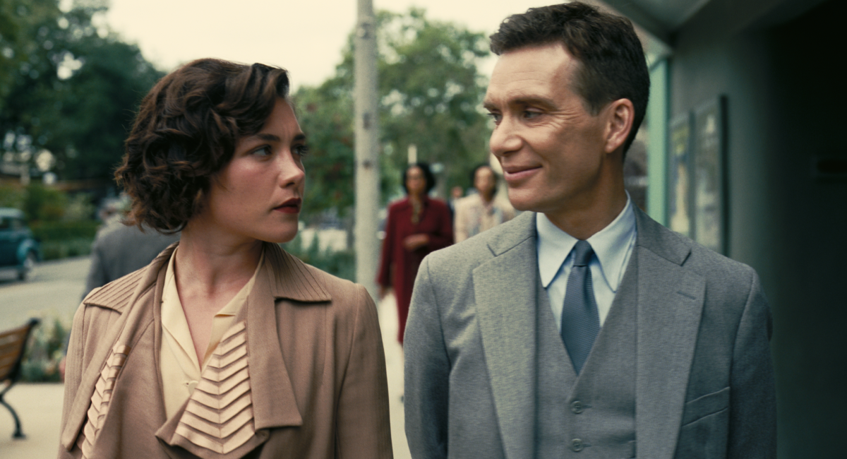 Emily Blunt is Kitty Oppenheimer and Cillian Murphy is J. Robert Oppenheimer in 'Oppenheimer,' written, produced, and directed by Christopher Nolan.