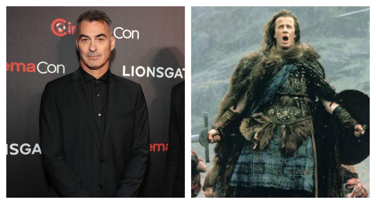 Chad Stahelski at the Lionsgate CinemaCon presentation in support of 'John Wick: Chapter Four' at the Colosseum Theatre in Caesar’s Palace on April 28th, 2022 in Las Vegas, Nevada. Christopher Lambert as Connor MacLeod in 1986's 'Highlander.'