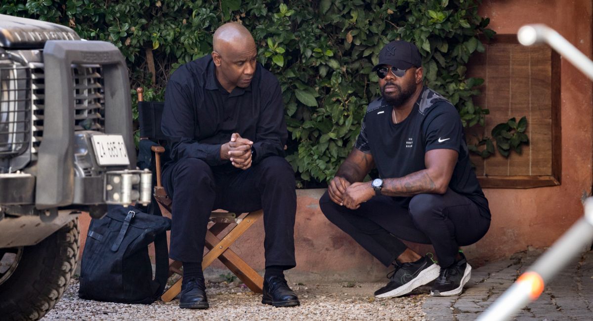 Denzel Washington and director Antoine Fuqua and on the set of 'The Equalizer 3.'