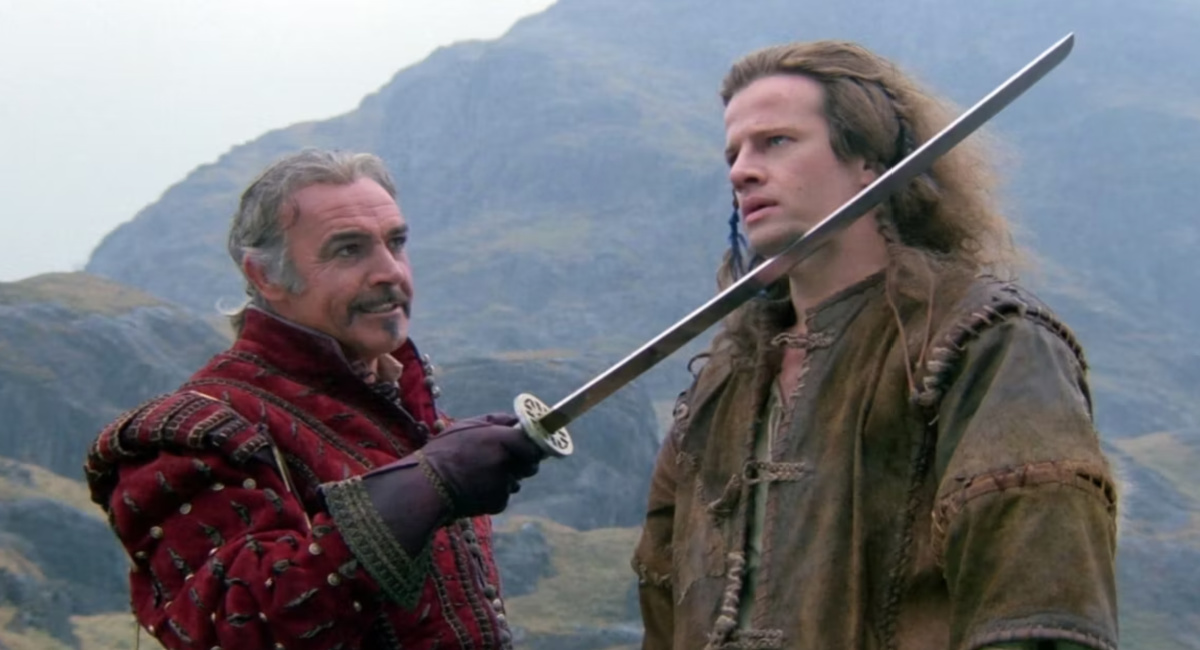 Sean Connery as Juan Sánchez-Villalobos Ramírez and Christopher Lambert as Connor MacLeod in 1986's 'Highlander.'