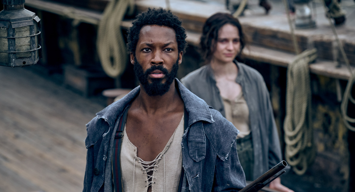 Clemens (Corey Hawkins) and Anna (Aisling Franciosi) in 'The Last Voyage of the Demeter,' directed by André Øvredal.
